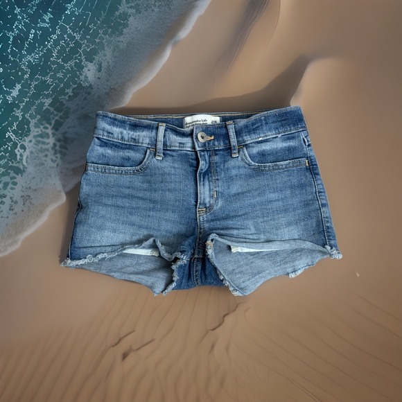 Abercrombie & Fitch Other - Abercrombie Kids Girls 9/10 Reg High Rise Shortie Jeans Denim Shorts EUC